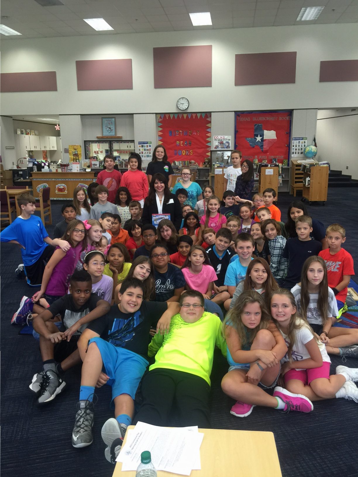 Margaret Maddox with a group of students at Hyde Elementary School